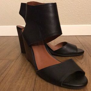 Lucky brand leather wedges